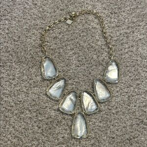 Kendra Scott Harlow Necklace -Gold-Tone Necklace with Iridescent White Stones